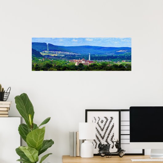 ニューヨークのコーニングの街と谷 ポスター (ホームオフィス)