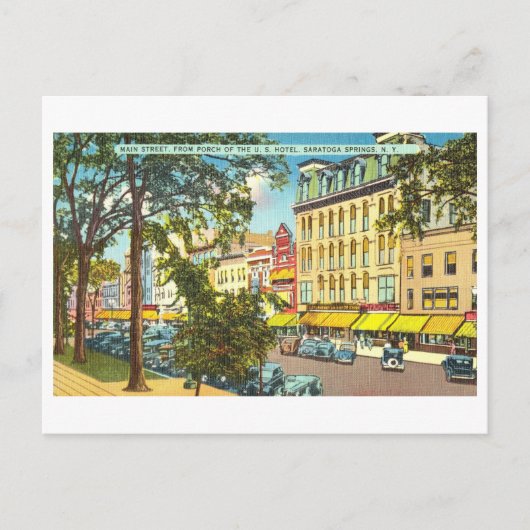 ニューヨークのサラトガ春のヴィンテージビュー ポストカード (正面)