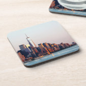 ニューヨークのサンセットスカイラインビューオブワールドトレードセンター コースター (左側)