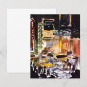 ニューヨークのシアター地区の白紙の招待状のお知らせ 招待状 (正面/裏面)