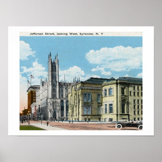ニューヨークのシラキュース、ジェファーソン・セント・ヴィンテージ ポスター (正面)