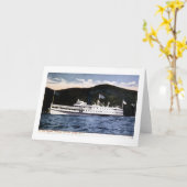 ニューヨークのジョージ湖で汽船「ホリコン」 カード (黄色い花)