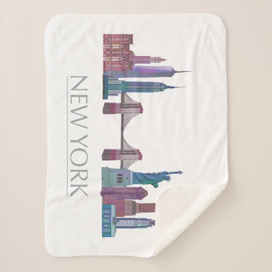 ニューヨークのスカイラインによって着色される建物 シェルパブランケット (正面)