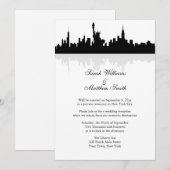 ニューヨークのスカイラインのみの披露宴招待状 招待状 (正面/裏面)