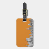 ニューヨークのスカイラインのオレンジ ラゲッジタグ (正面縦)