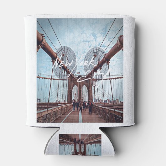 ニューヨークのスカイラインのハートビートの像 缶クーラー (裏面)