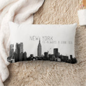 ニューヨークのスカイラインの枕 ランバークッション (ブランケット)