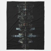 ニューヨークのスカイラインの素晴らしい夜写真 フリースブランケット (正面)