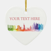 ニューヨークのスカイラインカラフルNYC旅行モダン セラミックオーナメント (正面)
