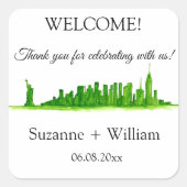 ニューヨークのスカイライングリーンウィッディング スクエアシール (正面)