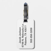 ニューヨークのスカイラインシルエット ラゲッジタグ (裏面縦)