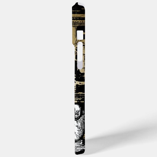 ニューヨークのスカイラインダマスク焼けたつる植物iPhoneケース Case-Mate iPhoneケース (裏面 / 左)