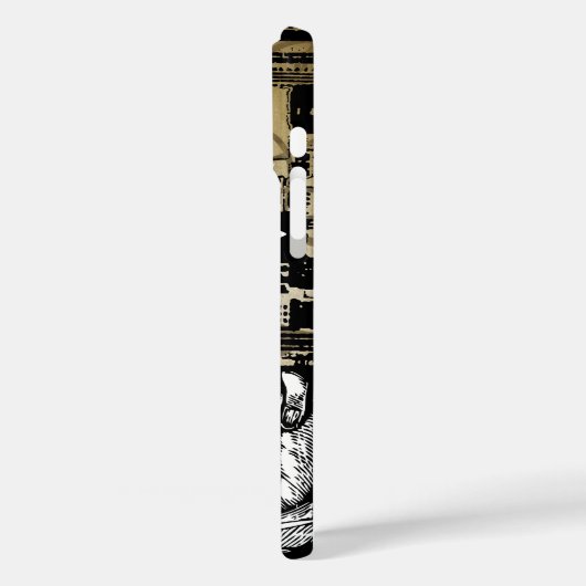 ニューヨークのスカイラインダマスク焼けたつる植物iPhoneケース Case-Mate iPhoneケース (裏面 / 左)