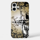 ニューヨークのスカイラインダマスク焼けたつる植物iPhoneケース Case-Mate iPhoneケース (裏面)