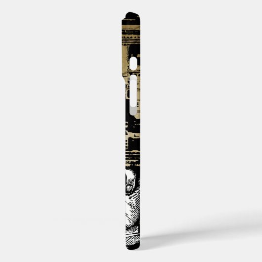 ニューヨークのスカイラインダマスク焼けたつる植物iPhoneケース Case-Mate iPhoneケース (裏面 / 左)