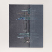 ニューヨークのスカイラインナイトリフレクション ジグソーパズル (縦)