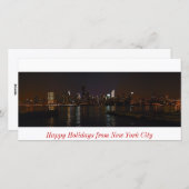 ニューヨークのスカイラインフォトハッピーホリデーズカード シーズンカード (正面/裏面)
