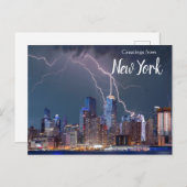 ニューヨークのスカイラインポストカードからの挨拶 ポストカード (正面/裏面)