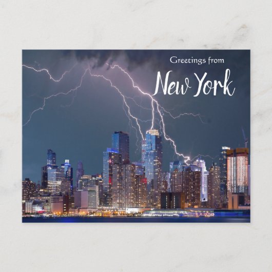 ニューヨークのスカイラインポストカードからの挨拶 ポストカード (正面)