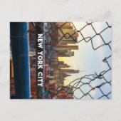 ニューヨークのスカイライン写真サンセット ポストカード (正面)