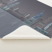 ニューヨークのスカイライン夜反射 シェルパブランケット (3/4)