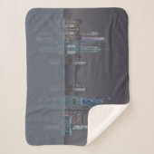 ニューヨークのスカイライン夜反射 シェルパブランケット (正面)