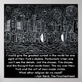 ニューヨークのスカイライン泣き叫びジョン・ガルトって誰だ? ポスター (正面)