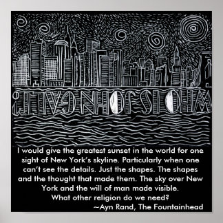 ニューヨークのスカイライン泣き叫びジョン・ガルトって誰だ？ ポスター