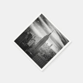 ニューヨークのスカイライン黒白 スタンダードカクテルナプキン (角)