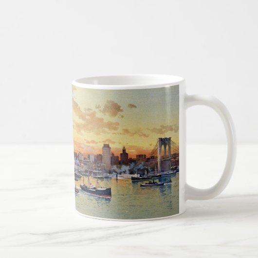 ニューヨークのスカイライン1896年 コーヒーマグカップ (右)