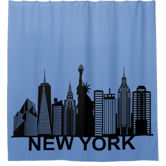 ニューヨークのスカイライン シャワーカーテン (正面)