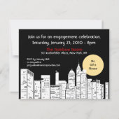 ニューヨークのスカイライン シルエット 招待状 (裏面)