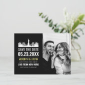 ニューヨークのスカイライン・セーブ・ザ・デート 招待状 (スタンド正面)