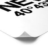 ニューヨークのスカイライン+ピンクポスターの座標 ポスター (角)