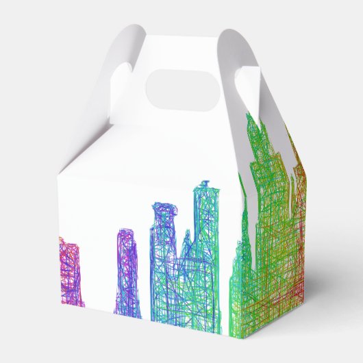 ニューヨークのスカイライン フェイバーボックス (裏面サイド)