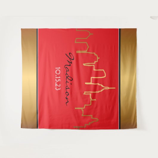 ニューヨークのスカイライン ブロードウェイ フォトオープ バックドロップ タペストリー (正面(横))