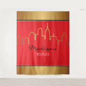 ニューヨークのスカイライン ブロードウェイ フォトオープ バックドロップ タペストリー (正面)