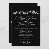 ニューヨークのスカイライン リハーサルディナー招待状 招待状 (正面/裏面)