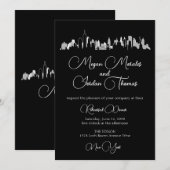 ニューヨークのスカイライン リハーサル ディナー 招待状 (正面/裏面)