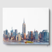 ニューヨークのスカイライン 水彩 結婚式 ゲストブック (裏面)