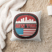 ニューヨークのスカイライン|米国は印を付けます クッション (ブランケット)