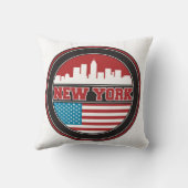 ニューヨークのスカイライン|米国は印を付けます クッション (裏面)