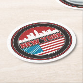 ニューヨークのスカイライン|米国は印を付けます ラウンドペーパーコースター (アングル)