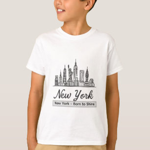 ニューヨークのスカイラインTシャツ – 自由の女神ティー Tシャツ