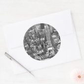 ニューヨークのステッカーNew York Cityscapeお土産 ラウンドシール (封筒)