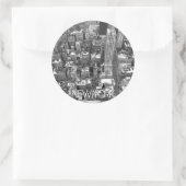 ニューヨークのステッカーNew York Cityscapeお土産 ラウンドシール (バッグ)