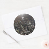 ニューヨークのステッカーNew York Skylineお土産 ラウンドシール (封筒)