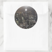 ニューヨークのステッカーNew York Skylineお土産 ラウンドシール (バッグ)