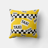 ニューヨークのタクシー運転手イエロータクシーキャブパターン クッション (裏面)