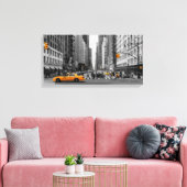 ニューヨークのタクシー都市のカラーポップ・アートの写真 キャンバスプリント (インサイチュ (リビング))